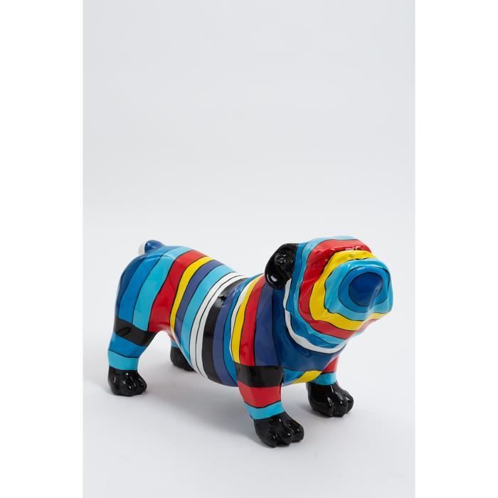 Statue chien bouledogue anglais debout taille S - LONDRES - 60cm - sculpture résine animal design deco decoration