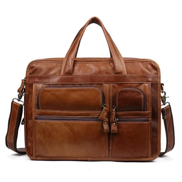 Haute Qualité Hommes Porte-documents en Cuir de Casual Mâle Croix Corps Sac Business Messenger Sacs