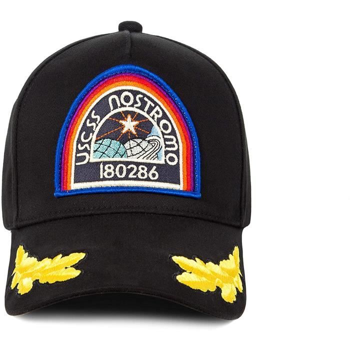 Chapeaux de déguisement pour adultes Wellgift Alien Casquette Nostromo Chapeau Cosplay Costume Broderie Noire Casquette 26584