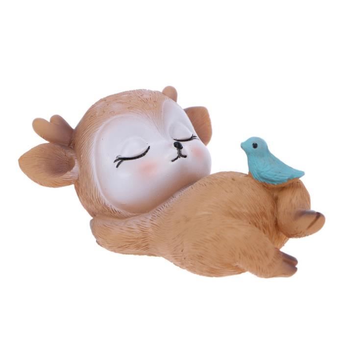 1 pc cerf ameublement jouet résine léger créatif décoratif mignon pour chambre bureau maison CAKE DECORATION FIGURINE
