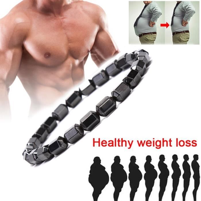 Bracelet magnétique amincissant pour hommes, breloques en pierre noire, cadeaux pour la perte de poids [DDEE576]