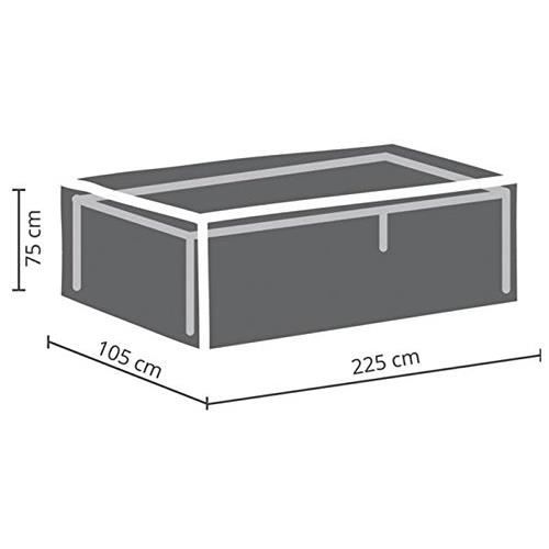 Perel Garden Housse de Protection pour Table de Jardin Maximum 220 cm, Anthracite, 225 x 105 x 75 cm - OCT220
