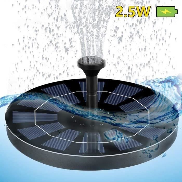 Solaire Pompe de Fontaine, 2.5W Flottant Panneau Solaire, Eau Pompe de circulation pour Jardin Bassin Étang, Petit Aquarium Bo16875