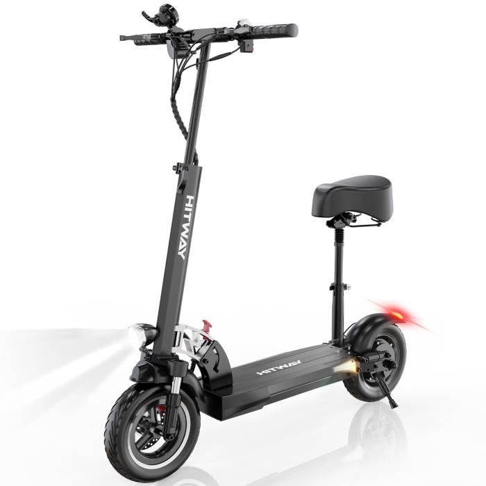 HITWAY Trottinette électrique, Trottinette électrique Adultes avec siège Amovible Pneu 10” 800W Scooter Pliable