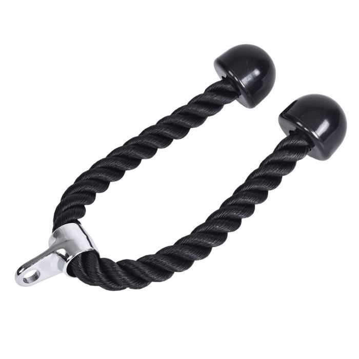 Qutianshop® Nylon noir Biceps Triceps Muscle Pull Corde Cordon Gym Exercice équipement de Fitness