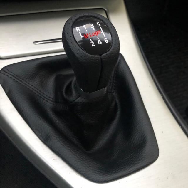 Pièces Auto,Pommeau de levier de vitesse de voiture 5 vitesses 6 vitesses pour BMW E90 E91 E92 LHD - Type 6 Speed With M Logo