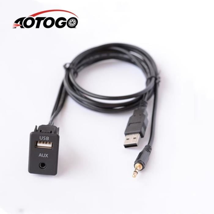 Câble de démarrage,Adaptateur de câble d'extension USB pour Volkswagen Toyota, 3.5 cm, 100mm, pour tableau de bord, pour voiture,
