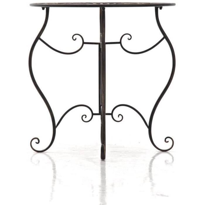 Tables de jardin CLP Table de Jardin Ronde Indra avec Diamètre Ø 70 cm - Table en Fer Forgé pour Usage Extérieur au Jard 99479