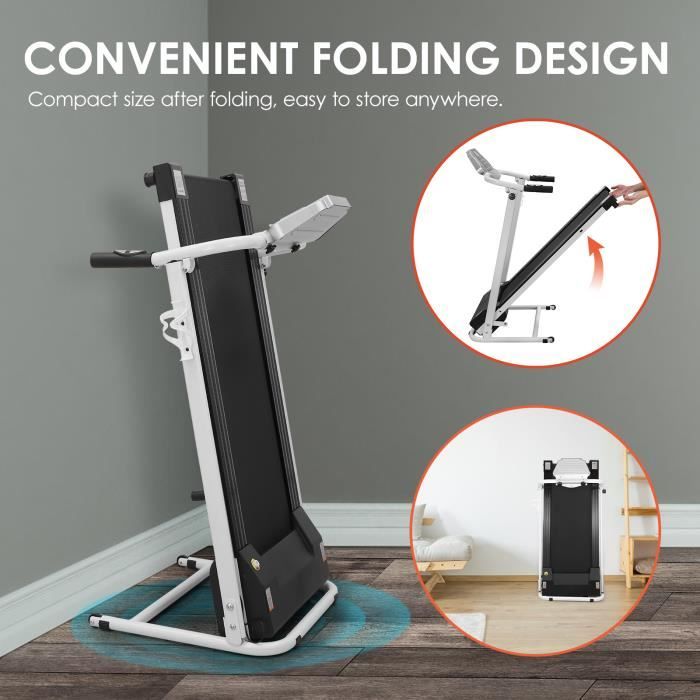 BESPORTBLE 1.5HP Tapis roulant électrique Support de téléphone portable à vitesse réglable avec écran LCD