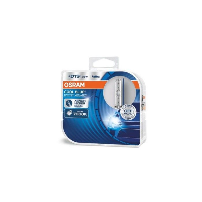 2x D1S OSRAM XENARC Cool Blue Boost, HID Lampe à décharge au xénon, 66140CBB-HCB, lumière hyper bleue, 85V, 35W