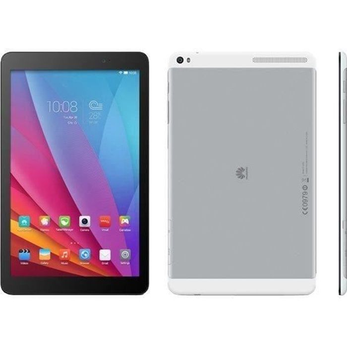 HUAWEI Tablette Tactile - Mediapad T1 10 - 9.6'' HD - 1Go de RAM - Android 4.4 - Quad Core - ROM 16Go - WiFi - Blanc