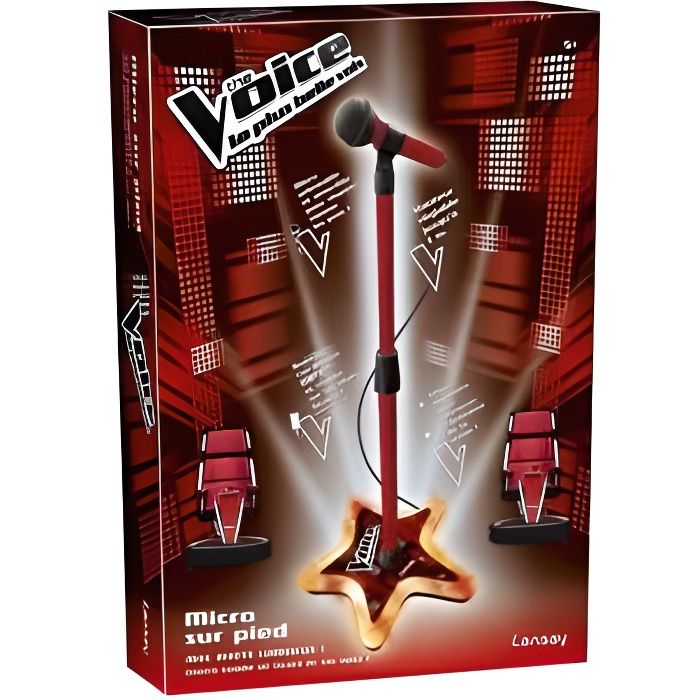 Micro sur pied The Voice avec effets lumineux - Hauteur max 1 m - Jouet enfant pour chanter