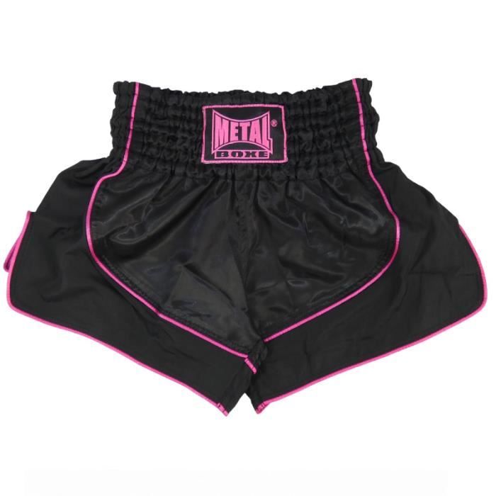 Short de boxe Thai femme Metal Boxe - noir/rose - M