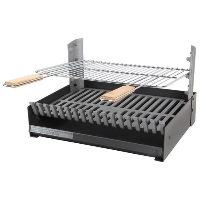 Barbecue à charbon de bois, grill, barbecue de jardin en acier - Dim : 48,5 x 57,5 x 28,5 cm - Fabrication française