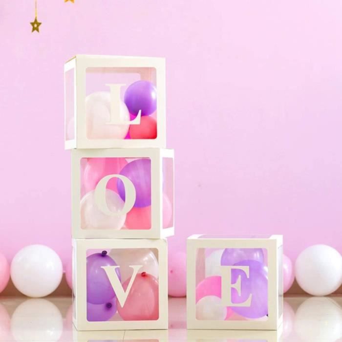 1 Set/4pcs Transparent Balloon Box Party Decorative Balloons Case Creative BRACELET - COLLIER A ION NEGATIF - D'EQUILIBRE