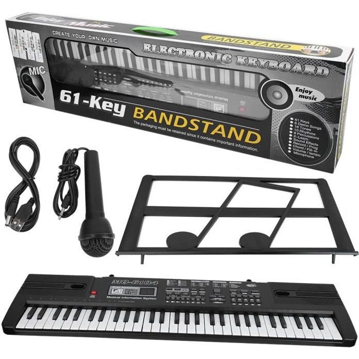 61 touches de musique numérique orgue électronique clavier portable avec microphone pour enfants
