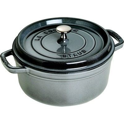 STAUB Cocotte ovale gris graphite diam 14