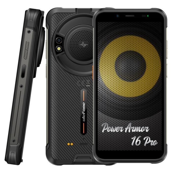 9600mAh Grande Batterie Ulefone Armor 16 Pro Android 12 16MP+8MP 64Go Smartphone Téléphone Portable Incassable Dual SIM NFC/OTG