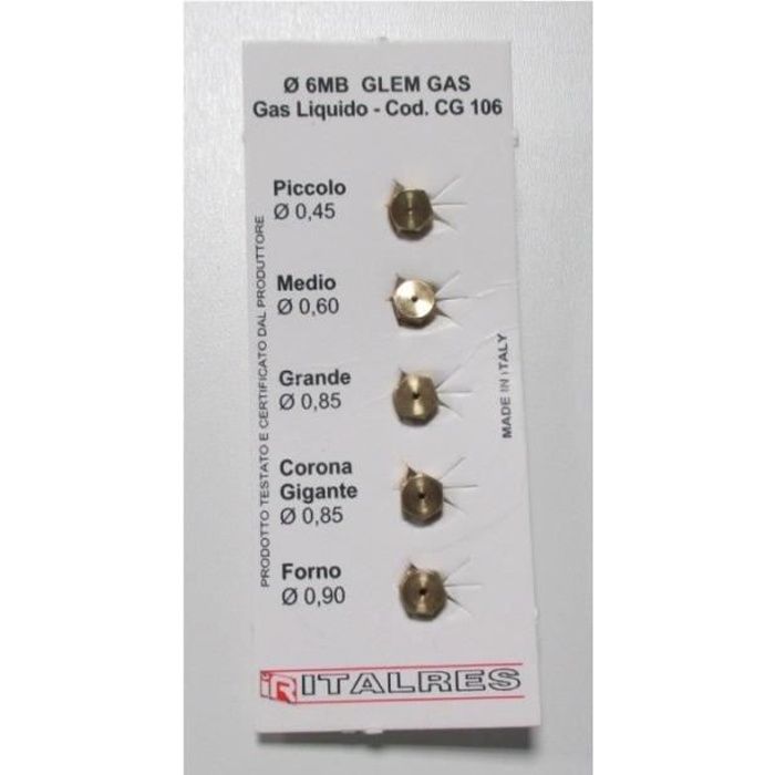 Sachet injecteurs gaz butane pour cuisinière WHIRLPOOL 481231038365 - ACM823 481231038365 - BVMPièces