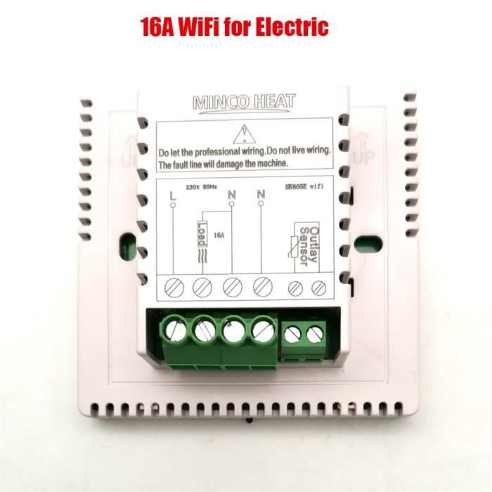 16A WiFi Type -230V 3A 16A 25A régulateur de température écran d'affichage à cristaux liquides Wifi Tuya App Thermostat d'ambiance P