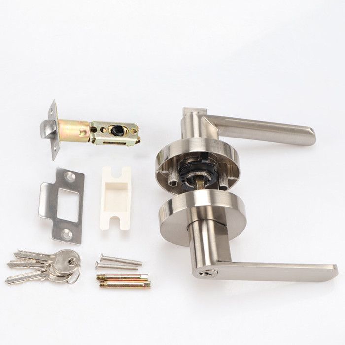 Poignée de porte intérieure et extérieure,serrure ronde,antivol,Triple ...