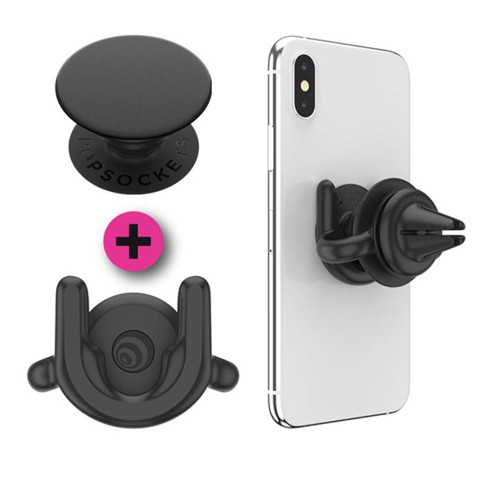 PopSockets PopMount Car Vent – Support voiture clipsable pour PopGrip noir