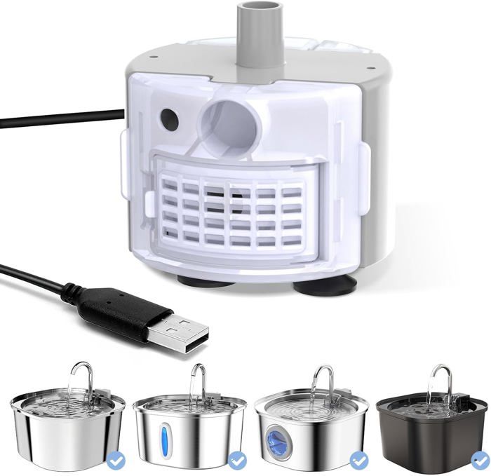 Meilleurs prix pour PEKTACO Pompe à eau de remplacement pour fontaine à eau pour chat - Pour fontaine automatique en acier inoxydable de 3,2 L264