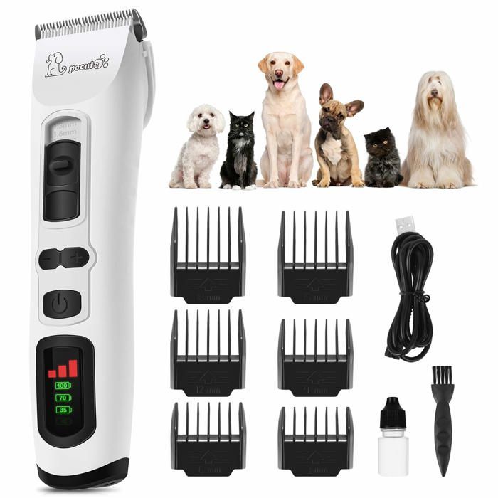 Meilleurs prix pour Tondeuse professionnelle pour chien avec écran LCD, tondeuse pour chien à poils longs et épais, tondeuse sans fil pour chien et cha