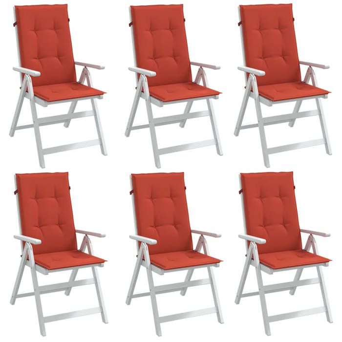 vidaXL Lot de 6 Coussins de Chaise à Dossier Haut Oreillers de Balcon Coussins de Sièges Patio Jardin Terrasse Extérieur 4002432