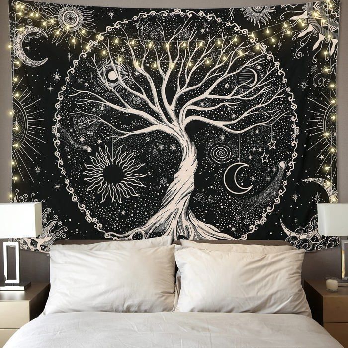 Tentures Murales Galaxie - Tissu Polyester - Motif Espace, Étoiles - Tailles 150x130 Cm à 230x180 Cm - Décoration Chambre, Salon - 10