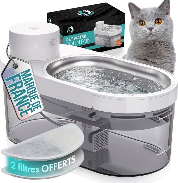 Comparer les prix de Fontaine A Eau Chat & Chien Filtre Sans Fil Avec Detecteur De Mouvement-Distributeur D'Eau Silencieuse & Automatique En Inox 4L
