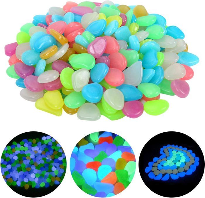 300 Pièces Cailloux Lumineux Glow Stones - Pierres Fluorescentes Pour Jardin, Aquarium Et Décoration Extérieure