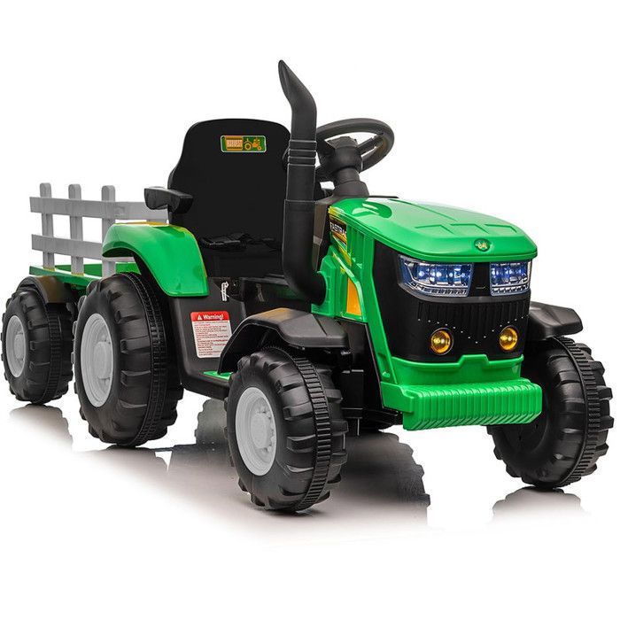 Tracteur électrique Enfant Avec Remorque – 3 Vitesses, LED, Neuf