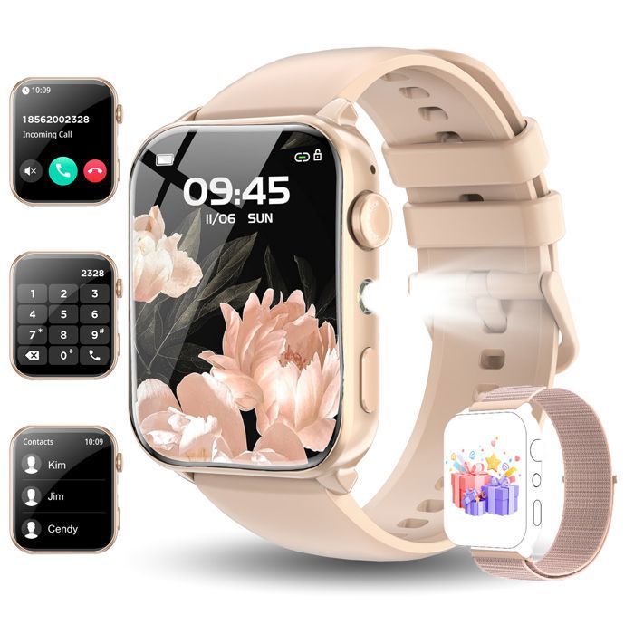 Smartwatch Connectée 1.91" HD - Appels Bluetooth, 150+ Sports, Suivi Santé 24/7 - Étanche IP68 - Compatible Android/iOS - Noir - 6