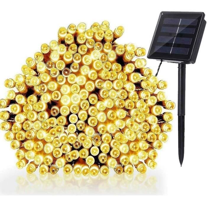 Guirlande Solaire Extérieur 7m - 50 LED Lumière Chaude - IP65 étanche - 8 Modes - Pour Jardin, Terrasse, Fête