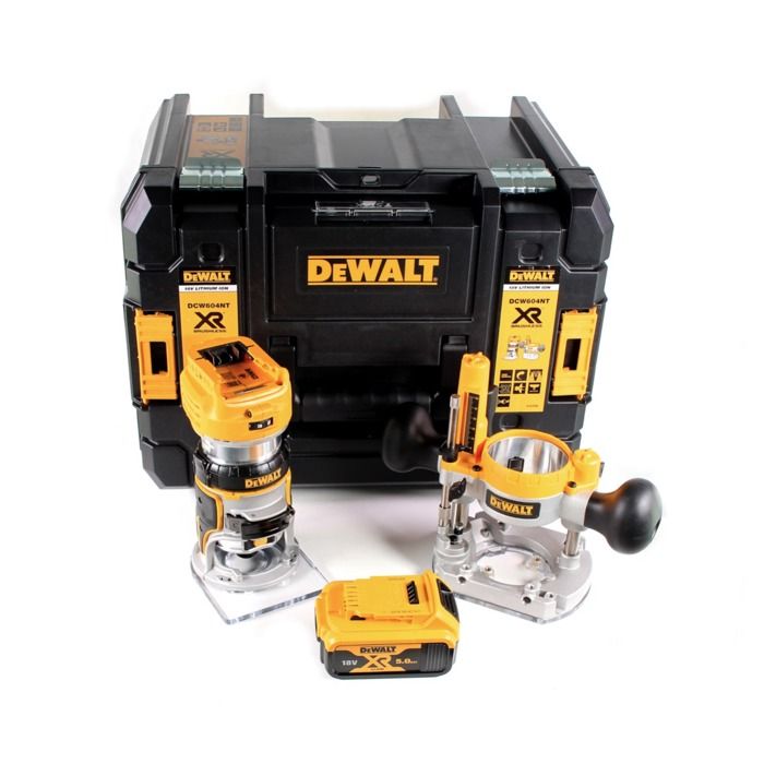 Fraiseuse Combinée Sans Fil DeWalt DCW 604 NT 18V 55mm Batterie 50 Ah TSTAK