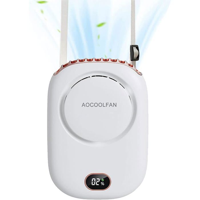 AOCOOLFAN Ventilateur de cou portable Mini petit ventilateur personnel portable USB Rechargeable 3 vitesses pour filles VENTILATEUR - Jade Dragon