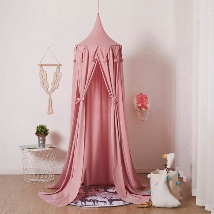 Moustiquaire - PZCC - Coton - Rose - Intérieur - 240 cm de hauteur
