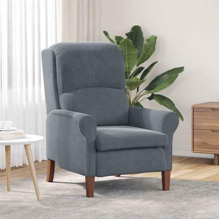 vidaXL fauteuil Gris foncé Velours 42009858