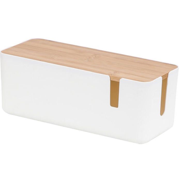 Boîte De Gestion De Câbles - Grande Boîte De Rangement De Cordon En Bois Pour Cacher Les Fils Et Les Multiprises | Boîte De Rangement De Câbles D'ordinateur De Bureau | Boîte