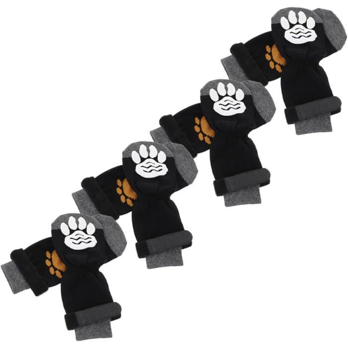 Comparer les prix de 8 pièces Chaussettes Chien Antidérapantes Coton pour et Grandes Protection Chaude Lavables et Remplaçables Chaussons Confortables-M