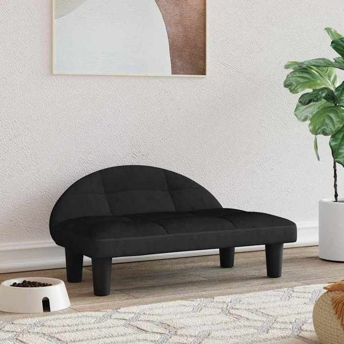 Lit pour chien - vidaXL - Noir - Velours - 70x52x30 cm Lit pour chien - vidaXL - Noir - Velours - 70x52x30 cm