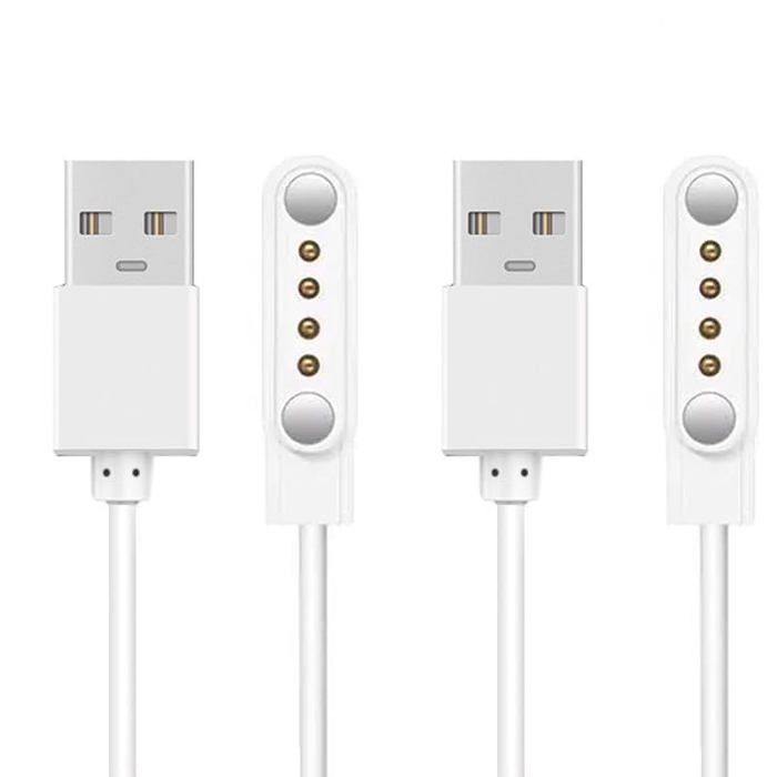 Câble Magnétique De Charge Pour Montre Connectée 4 Broches 7.62mm - Blanc