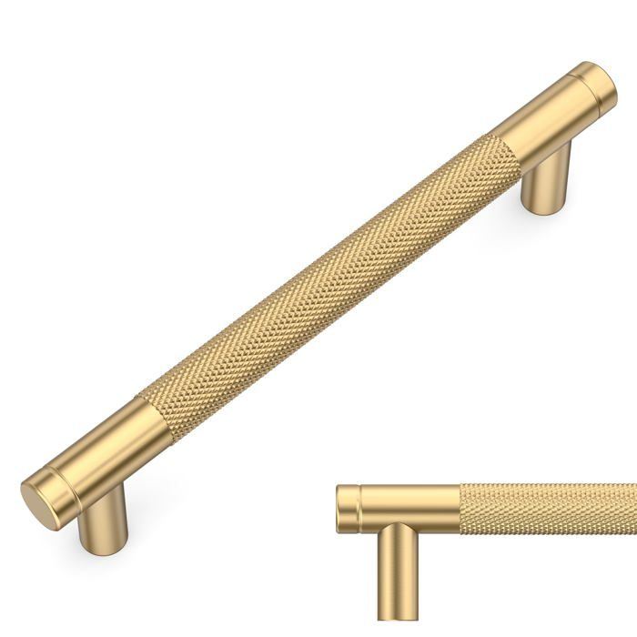 10 Pièces Poignee de Meuble Cuisine Or Champagne 128mm Poignées Meubles avec Vis pour Bureaux Tiroirs Armoires Placard
