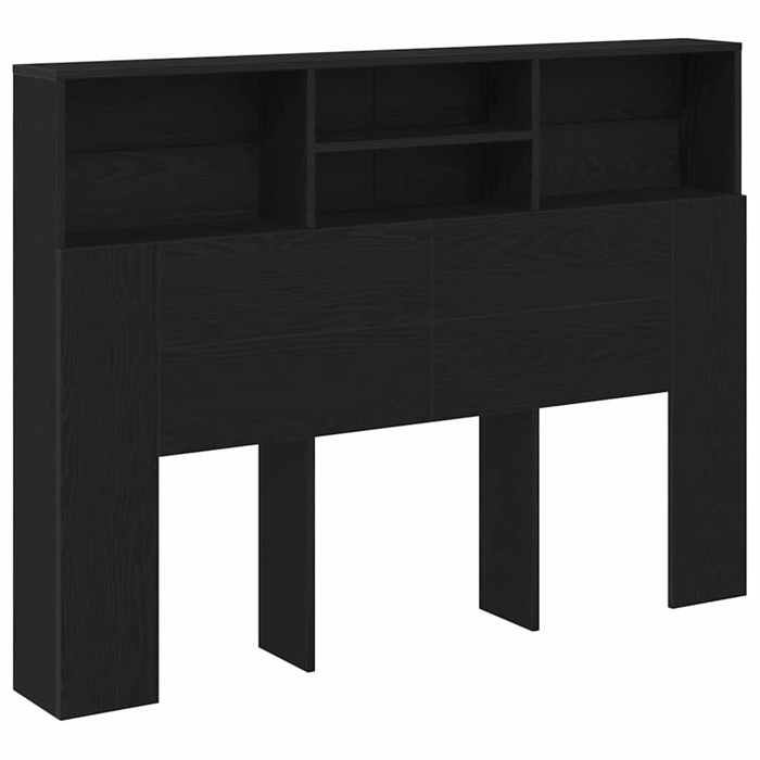 “Winter SaleTOP Tête de lit Noir - Cabinet de Tête de Lit Chêne noir 140x19x103.5cm PRO82242