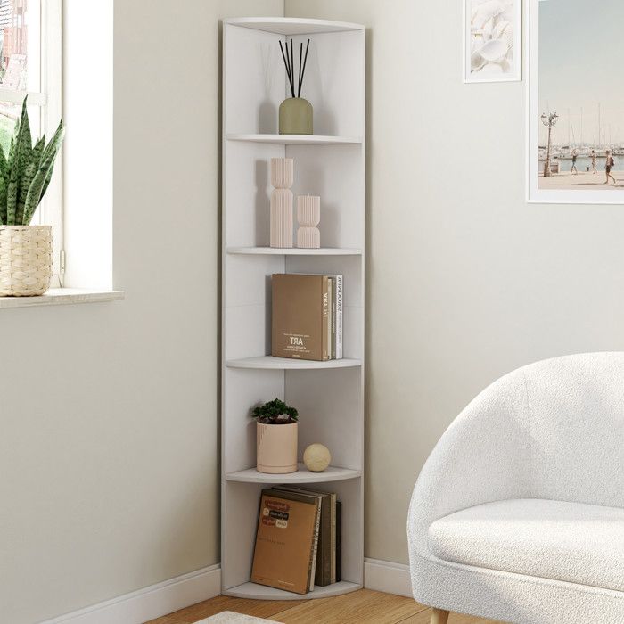 IDMARKET Etagère murale dangle MODULA 5 niveaux blanche à poser ou à fixer IDMARKET Etagère murale dangle MODULA 5 niveaux blanche à poser ou à fixer