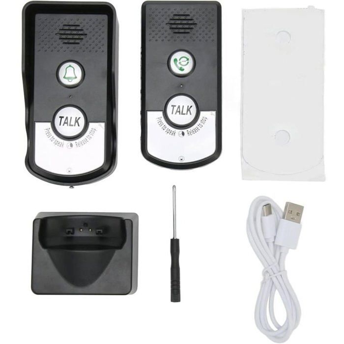 Interphone sans fil étanche - OKZ - IP54 - Bidirectionnel - Portée 1000 m - Batterie 2000 mAh - Noir