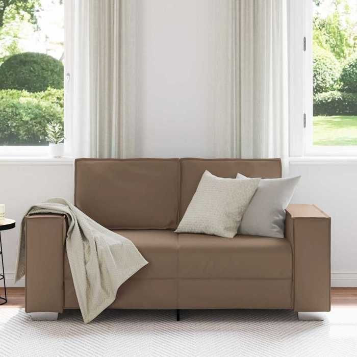 Promo 2026Canapé - SARAZYJ - Meuble de salon - avec accrocheur - Cappuccino 160x80x84 cm tissu - S5776148