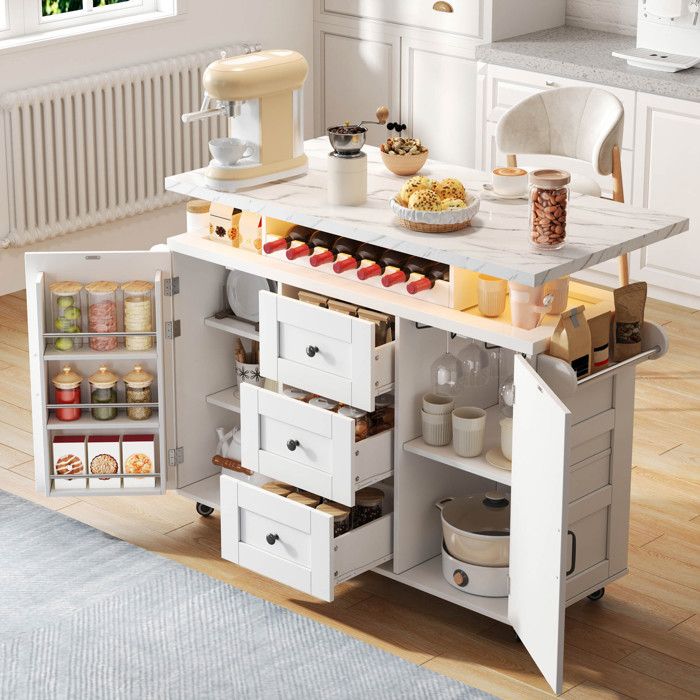 Îlot de Cuisine Mobile 120x42-60x93 cm avec Plan de Travail Rabattable Desserte Cuisine avec 2 tiroirs et 2 Compartiments Blanc Îlot de Cuisine Mobile 120x42-60x93 cm avec Plan de Travail Rabattable Desserte Cuisine avec 2 tiroirs et 2 Compartiments Blanc