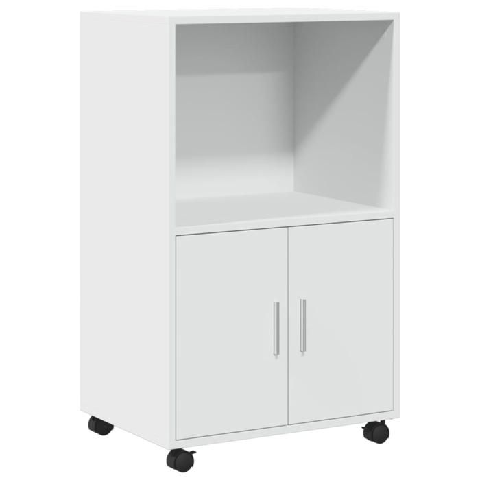 Rangement de cuisine - Armoire à roulettes blanc 55x40x91 cm bois d’ingénierie - Buffet Vaisselier Rangement@875875